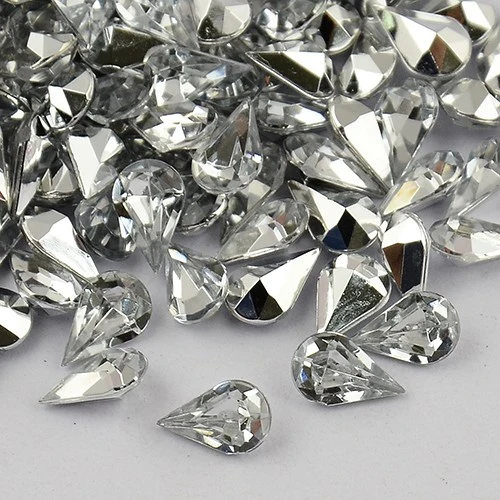 Strass bijoux acrylique Goutte 5 x 3 mm (50 pièces)