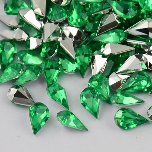 Strass bijoux acrylique Goutte 5 x 3 mm (50 pièces)