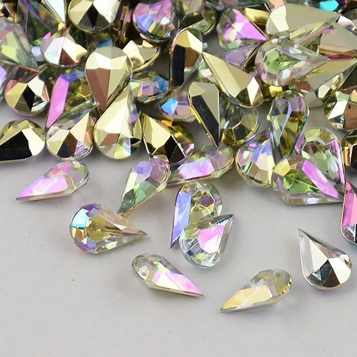 Strass bijoux acrylique Goutte 5 x 3 mm (50 pièces)