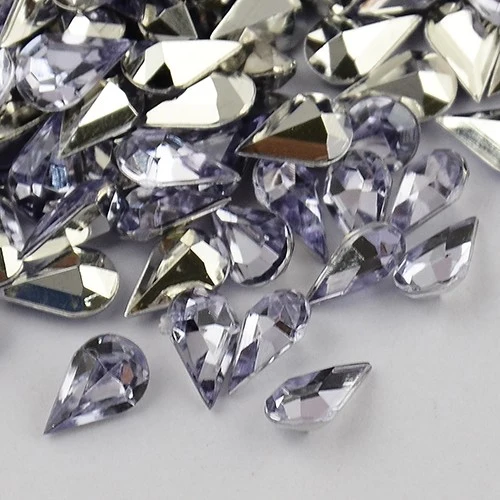 Strass bijoux acrylique Goutte 5 x 3 mm (50 pièces)