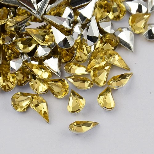 Strass bijoux acrylique Goutte 5 x 3 mm (50 pièces)
