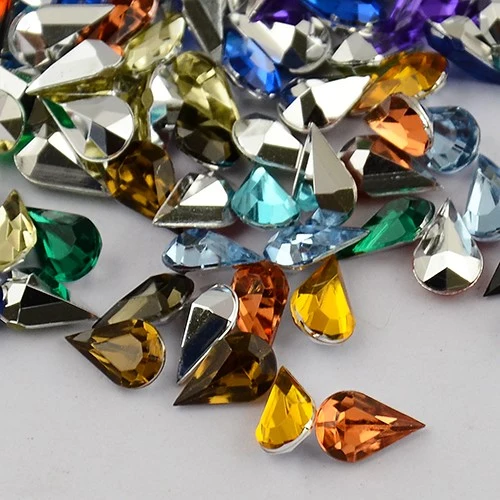 Strass bijoux acrylique Goutte 5 x 3 mm (50 pièces)