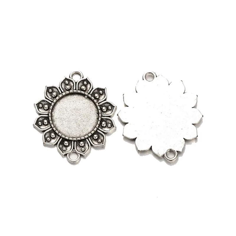 Support cabochon lien Tournesol 37 x 31 mm (5 pièces)