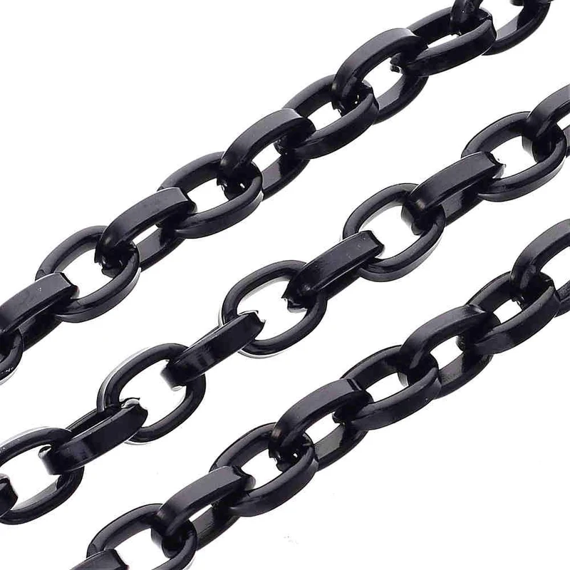 Chaine bijoux à mailles forçat 8 x 5,5 mm (1 mètre)