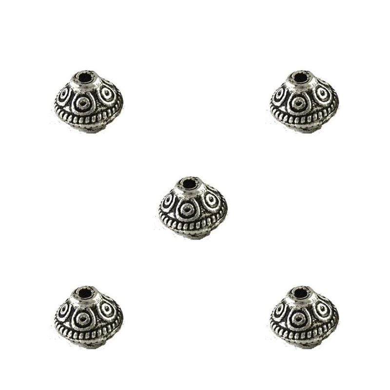Perles toupie tibétaines en métal 6.5 x 7 mm