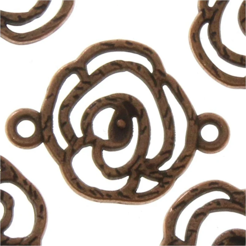 Connecteurs bijoux Fleur rose (5 pièces)