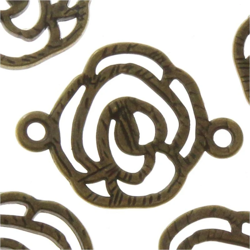 Connecteurs bijoux Fleur rose (5 pièces)
