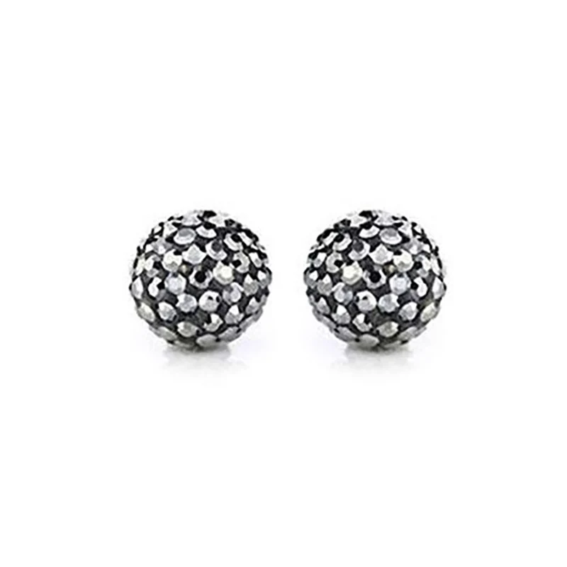 Perles shamballa rondes 50 strass en cristal 8 mm (5 pièces)