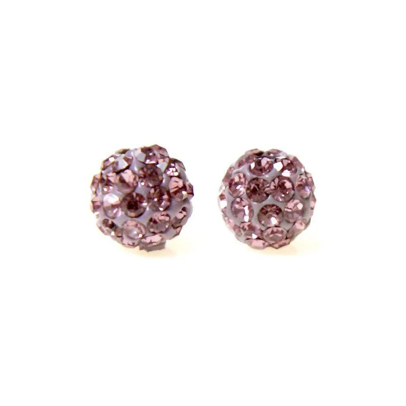 Perles shamballa rondes 50 strass en cristal 8 mm (5 pièces)