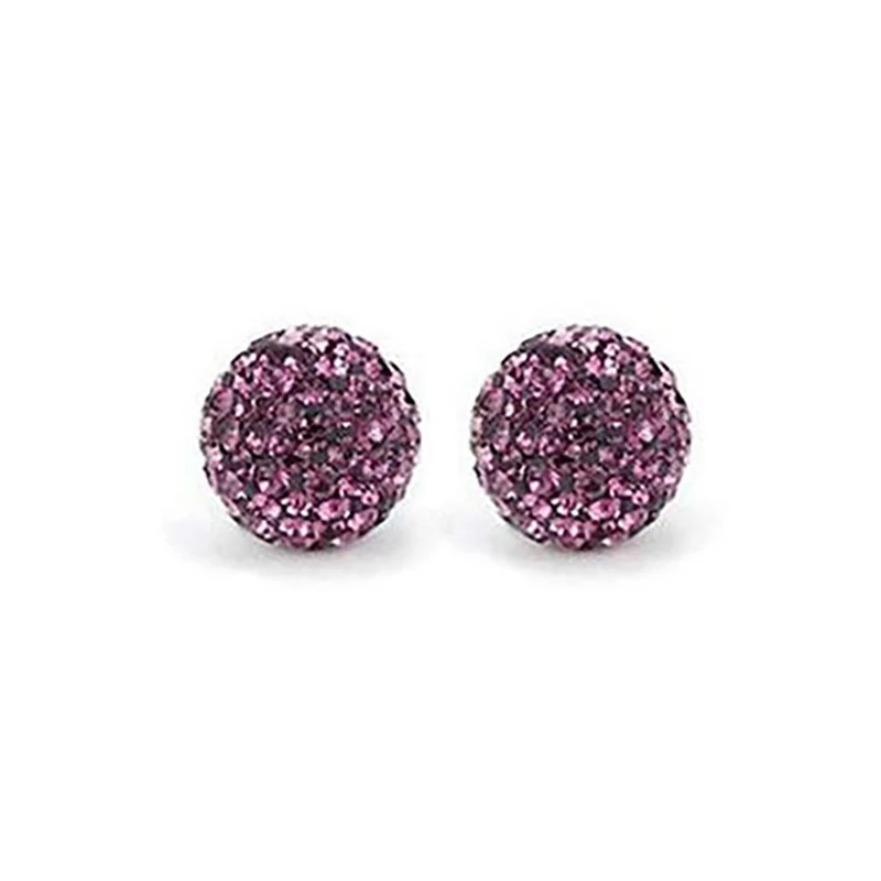Perles shamballa rondes 50 strass en cristal 8 mm (5 pièces)