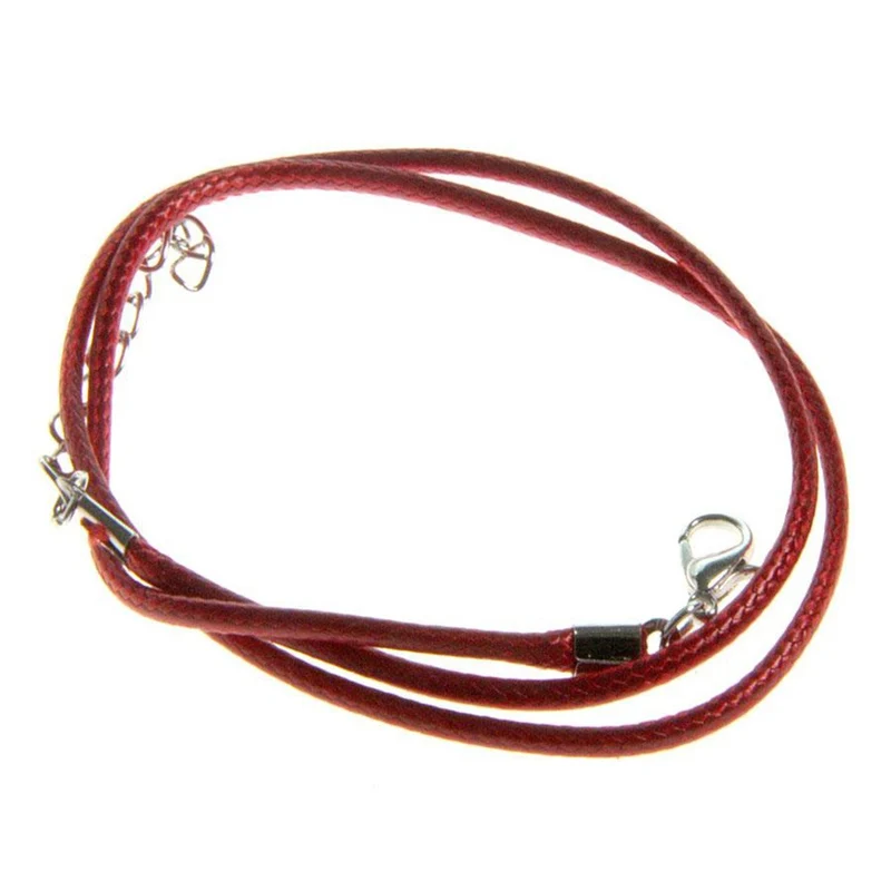 Colliers tour de cou 1,5 mm coton ciré fermoir mousqueton et chaînette (5 pièces)