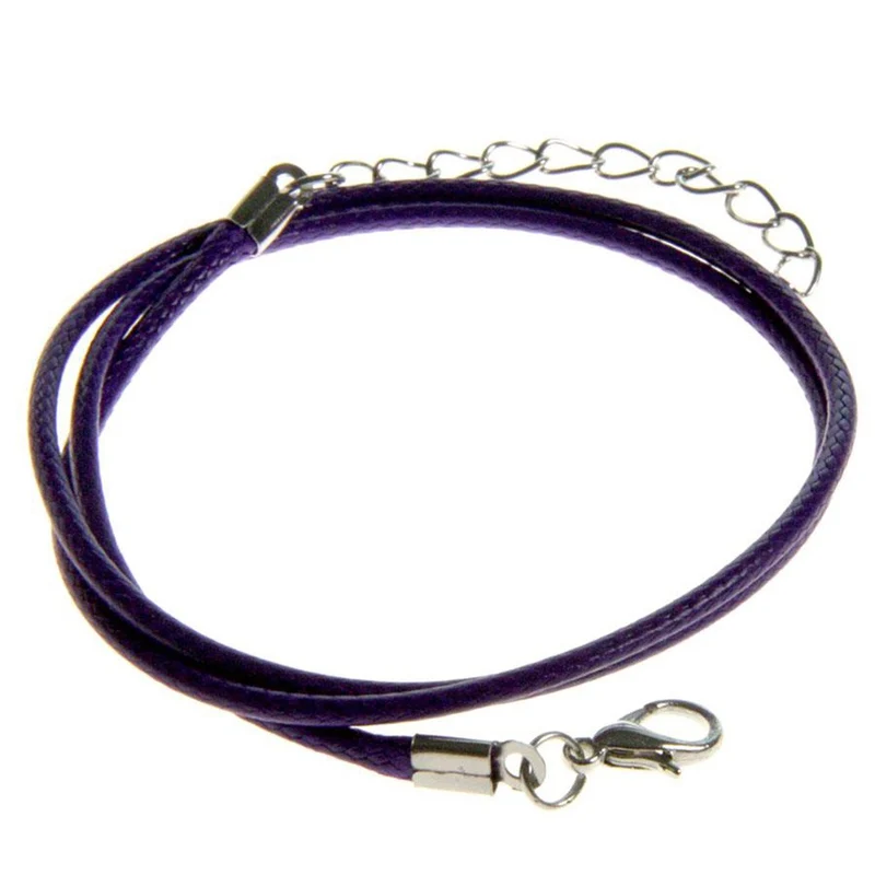 Colliers tour de cou 1,5 mm coton ciré fermoir mousqueton et chaînette (5 pièces)