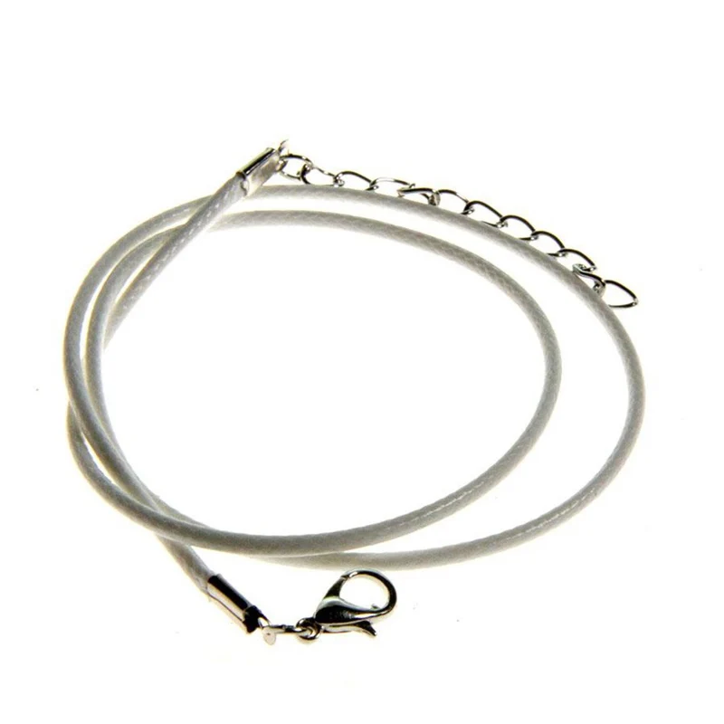 Colliers tour de cou 1,5 mm coton ciré fermoir mousqueton et chaînette (5 pièces)