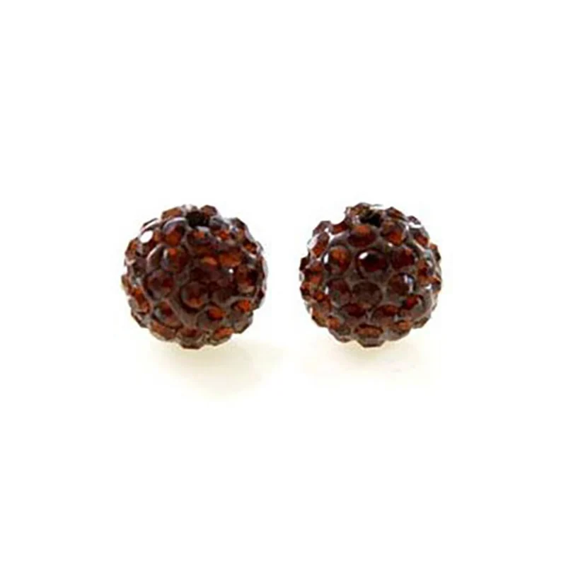 Perles rondes polymère avec strass 10mm (5 pièces)