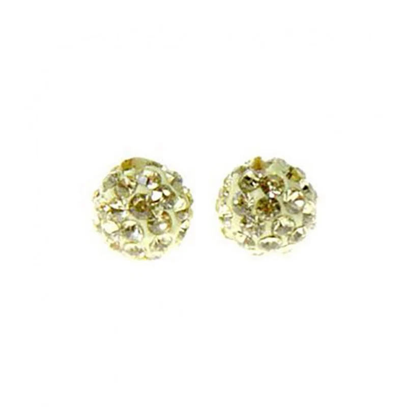 Perles rondes polymère avec strass 10mm (5 pièces)