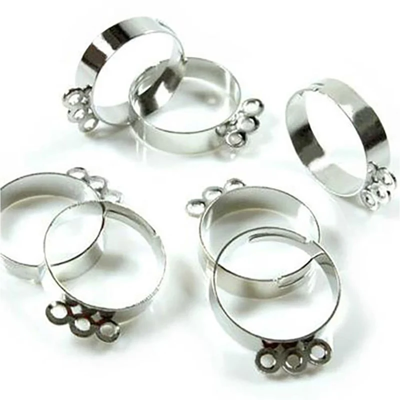 Supports à bagues réglables pour création bijoux (10 pièces)