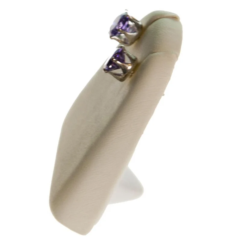 Mini support boucles d'oreilles simili cuir (1 paire) H 4 cm