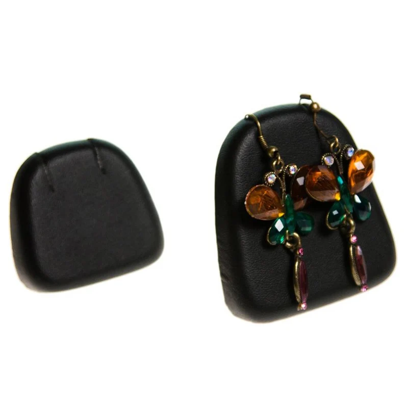 Mini support boucles d'oreilles simili cuir (1 paire) H 4 cm