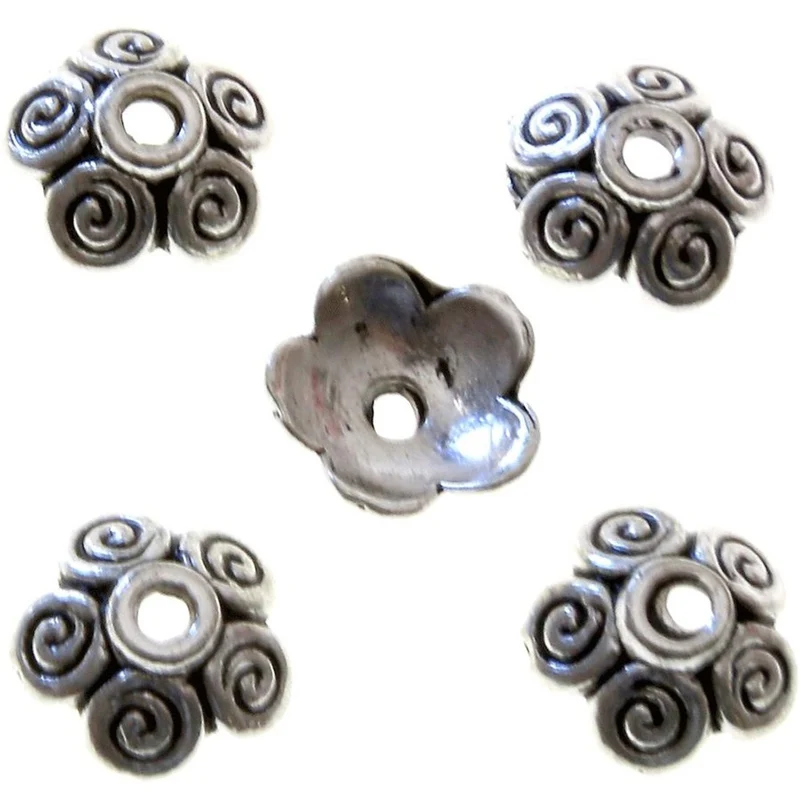 Calottes ornement perle 5 spirales (20 pièces)