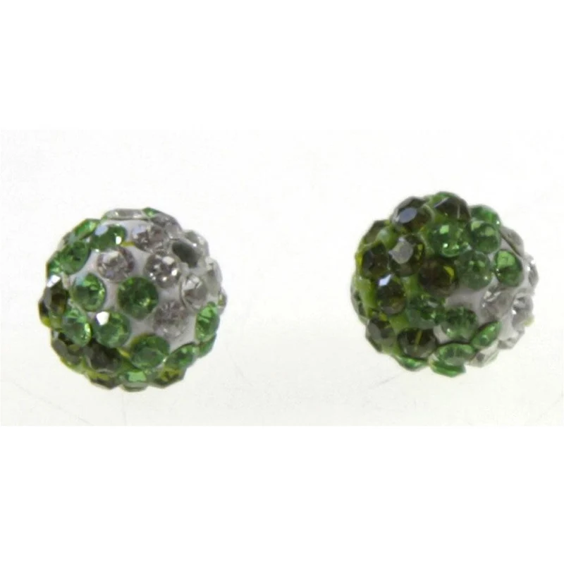 Perles shamballa rondes bicolores dégradées 10 mm (5 pièces)