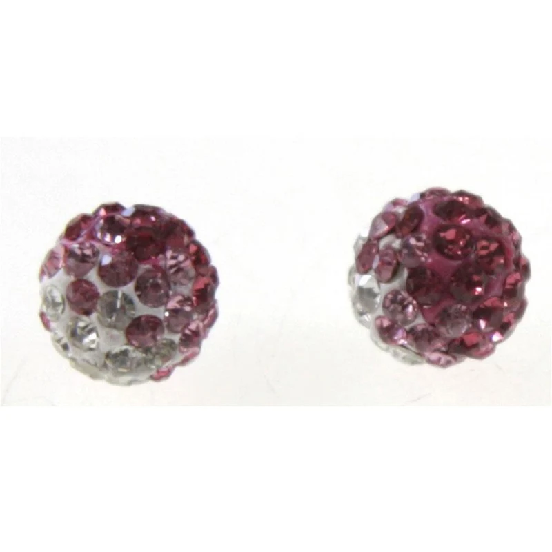 Perles shamballa rondes bicolores dégradées 10 mm (5 pièces)