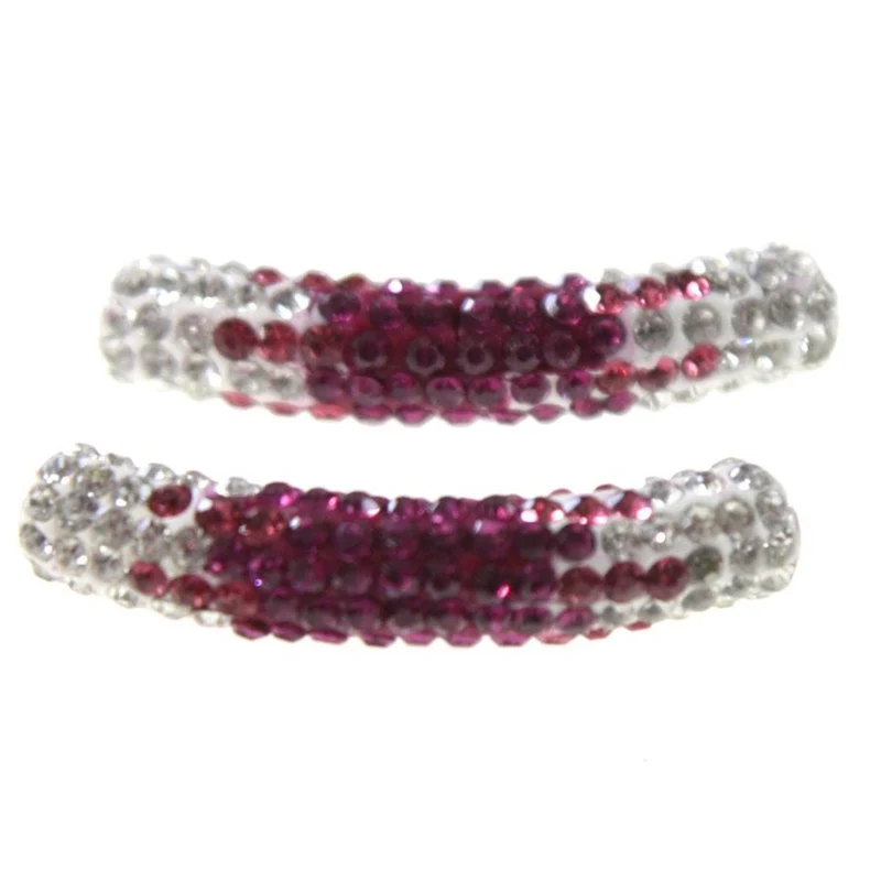 Perles shamballa tubes en cristal bicolores 45 mm (1 pièce)