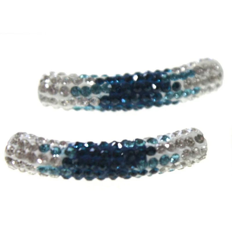 Perles shamballa tubes en cristal bicolores 45 mm (1 pièce)