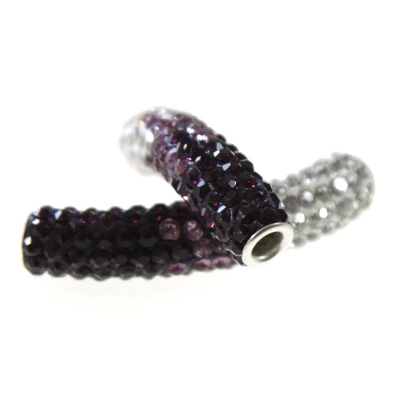 Perles shamballa tubes bicolores dégradées 50 mm (1 pièce)