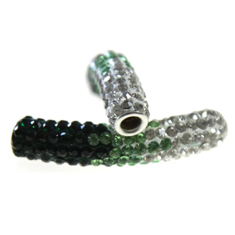 Perles shamballa tubes bicolores dégradées 50 mm (1 pièce)