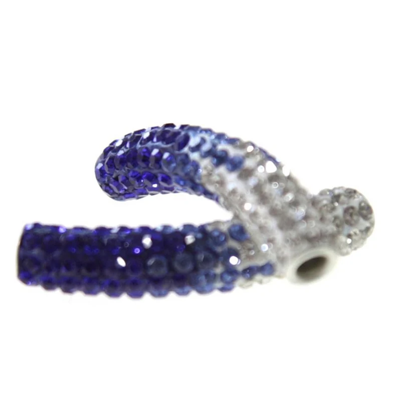 Perles shamballa tubes bicolores dégradées 50 mm (1 pièce)