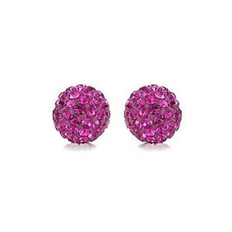 Perles shamballa rondes à strass cristal 12 mm (5 pièces)