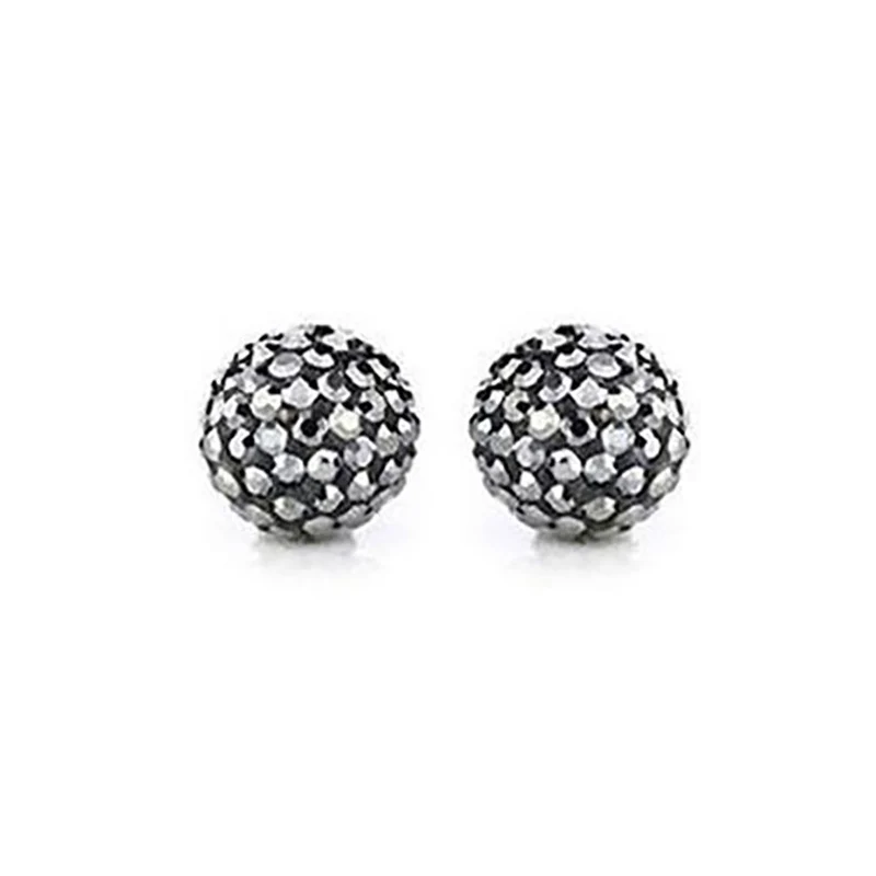 Perles shamballa rondes à strass cristal 12 mm (5 pièces)