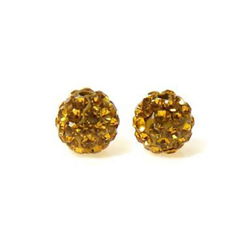 Perles shamballa rondes à strass cristal 12 mm (5 pièces)