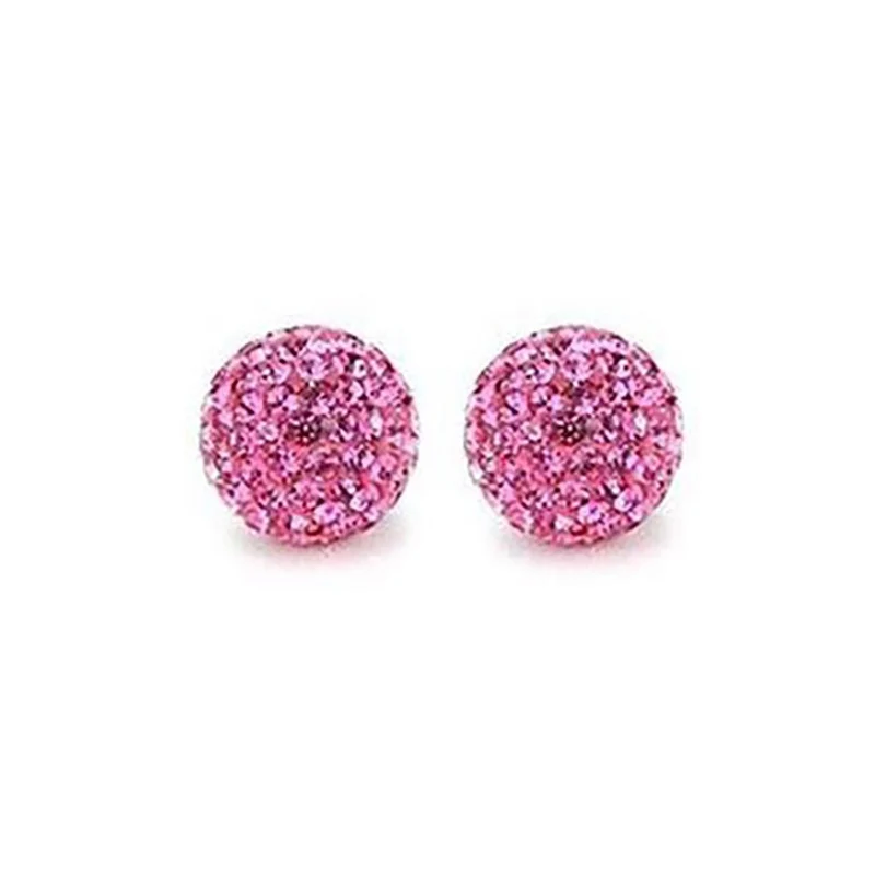 Perles shamballa rondes à strass cristal 12 mm (5 pièces)