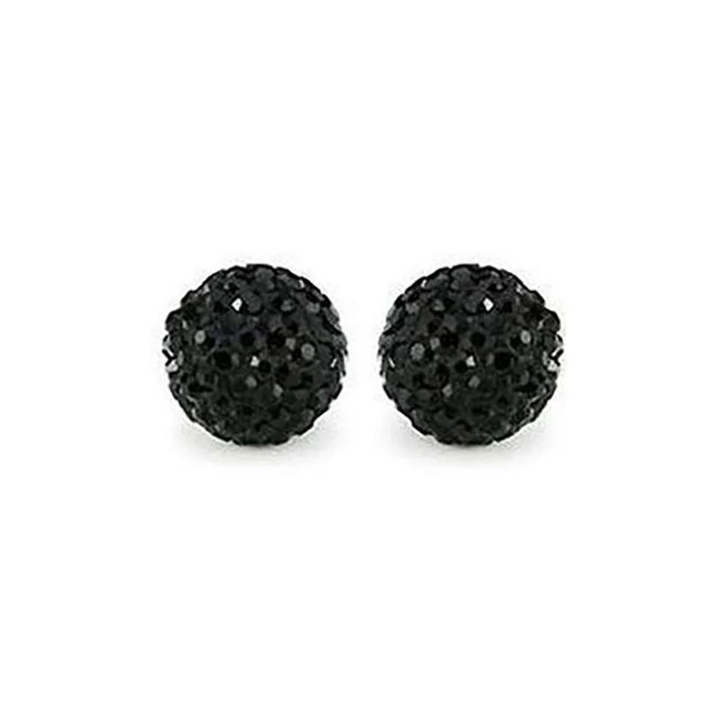Perles shamballa rondes à strass cristal 12 mm (5 pièces)