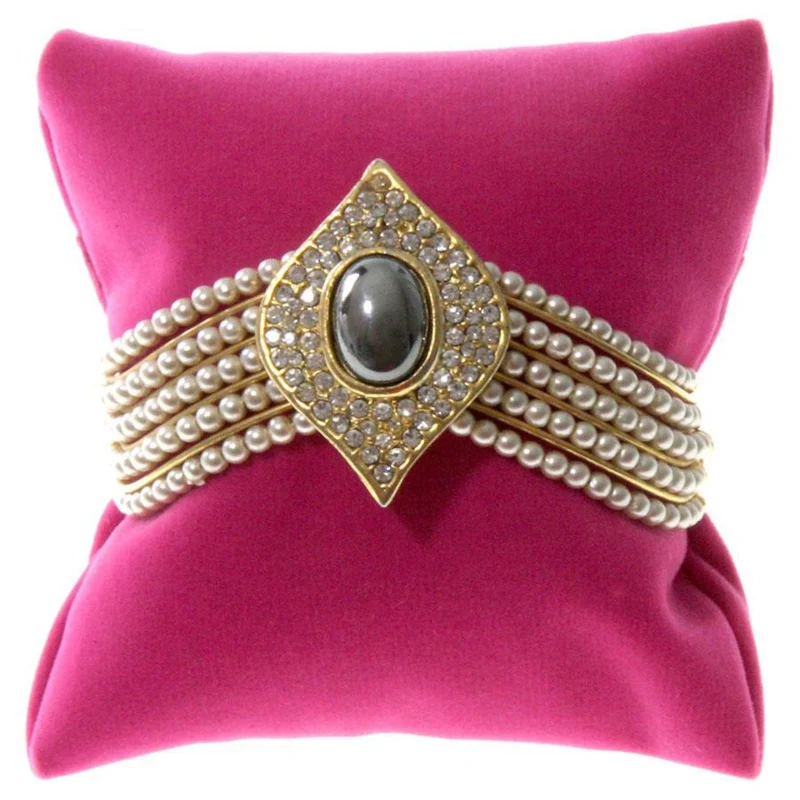 Coussin montre et bracelet en velours 8 x 8 cm