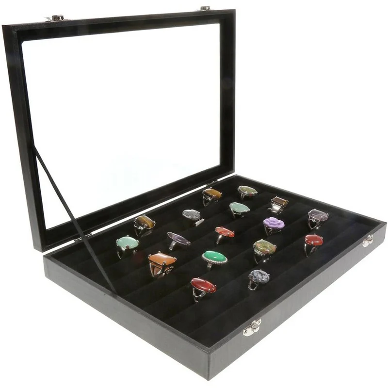 Coffret mallette pour bagues simili cuir