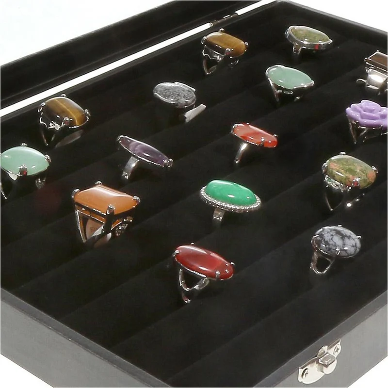 Coffret mallette pour bagues simili cuir