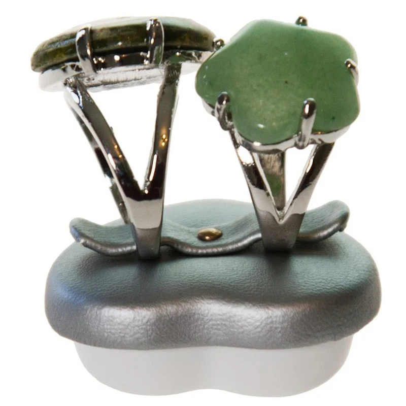 Mini presentoir bague alliance cœur simili cuir (2 bagues)