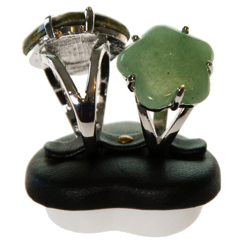 Mini presentoir bague alliance cœur simili cuir (2 bagues)