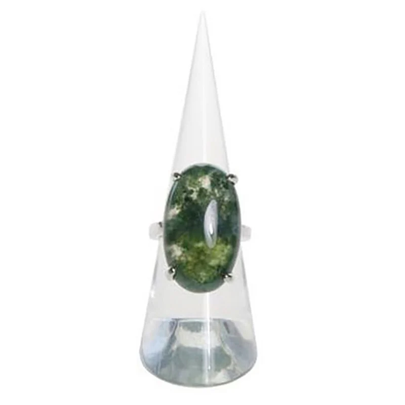 Presentoir bague plot cône en acrylique transparent