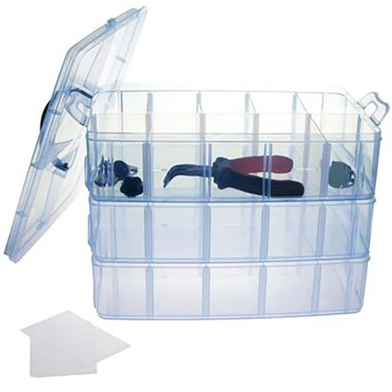 Boite de rangement plastique bijoux apprêts 30 compartiments