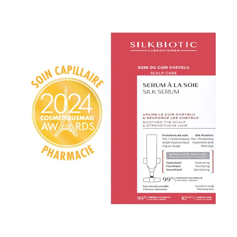 Sérum fortifiant à la soie – Cuir chevelu – Cure 1 Mois [10x5ml] | Anti-chute et repousse – SILKBIOTIC