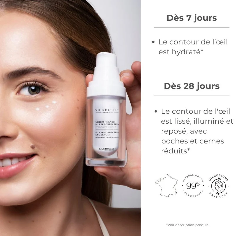 Sérum regard multi-correction – Soin contour des yeux – 15ml – SILKBIOTIC