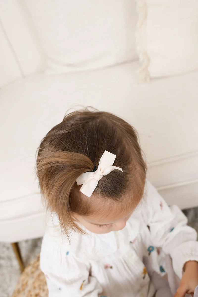 Boucles sur pince - Blanc/Rose