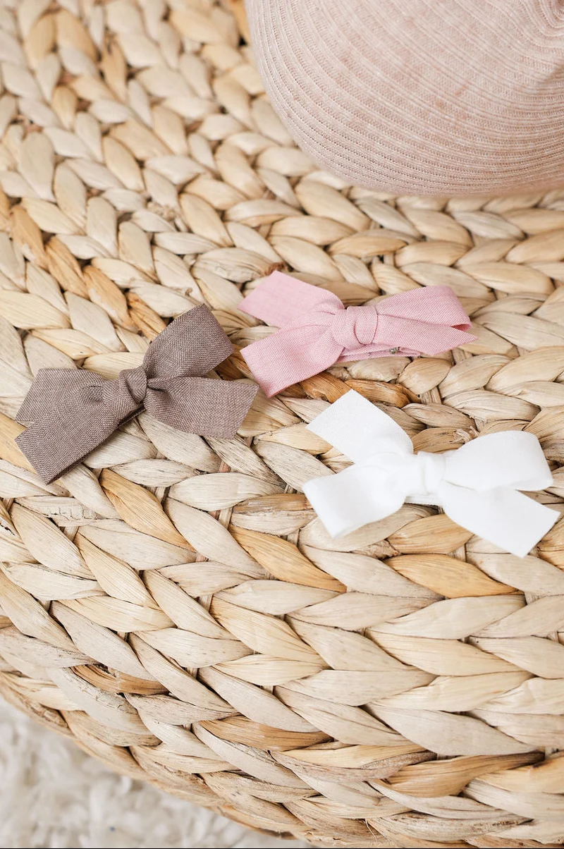 Boucles sur pince - Blanc/Rose