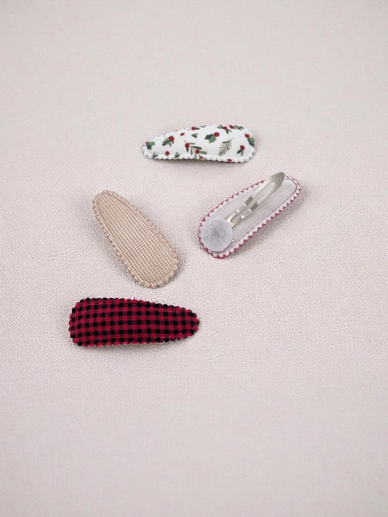 Barrettes en tissu - Fêtes
