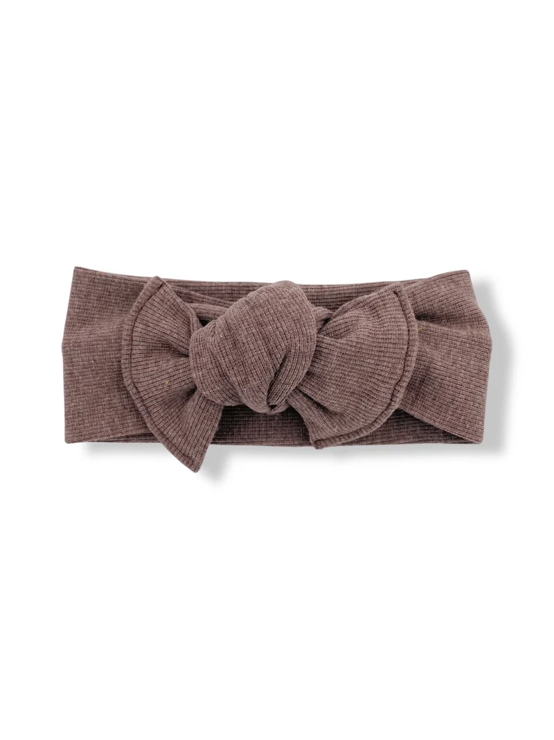 Bandeau boucle en tricot à nouer - Chocolat