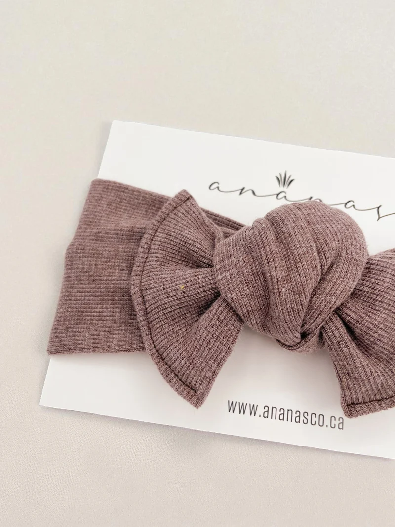 Bandeau boucle en tricot à nouer - Chocolat