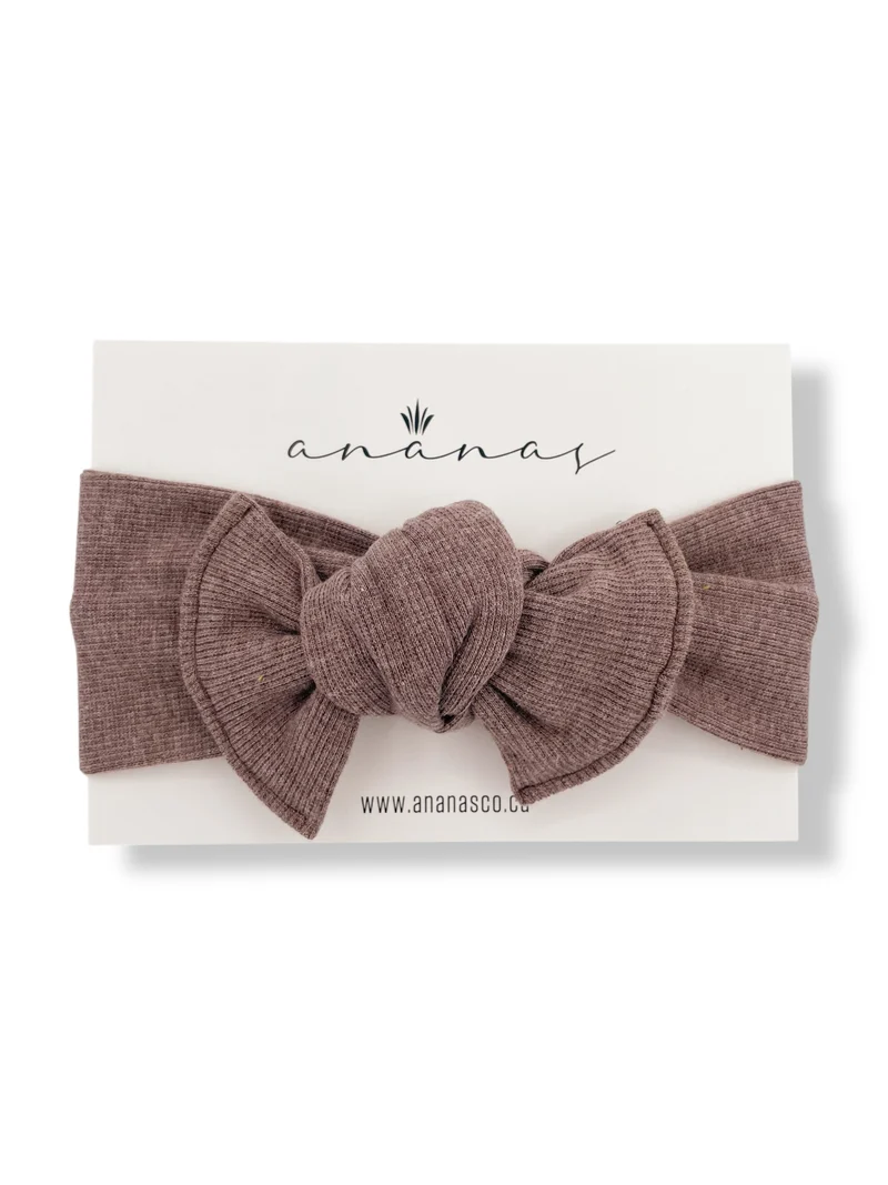 Bandeau boucle en tricot à nouer - Chocolat